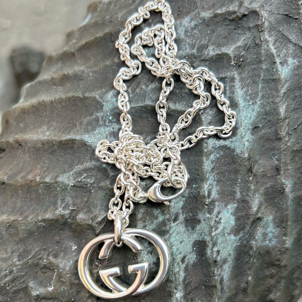 Gucci Sterling Silver Interlocking Double Gg Logo… - image 5